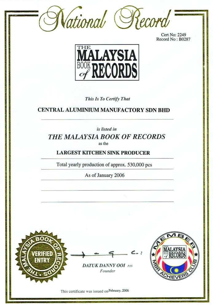 Awards Cam Kitchen Sink Manufacturer In Malaysia